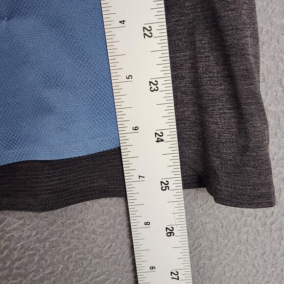 On Running Shirt Mens Large Blue Gray Performance Ventilated Quick Dry Tee Mesh - Picture 4 of 10